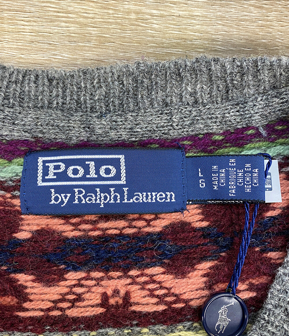美品 POLO RALPH LAUREN ウールベスト フェアアイル メンズ SIZE L ポロ・ラルフローレン