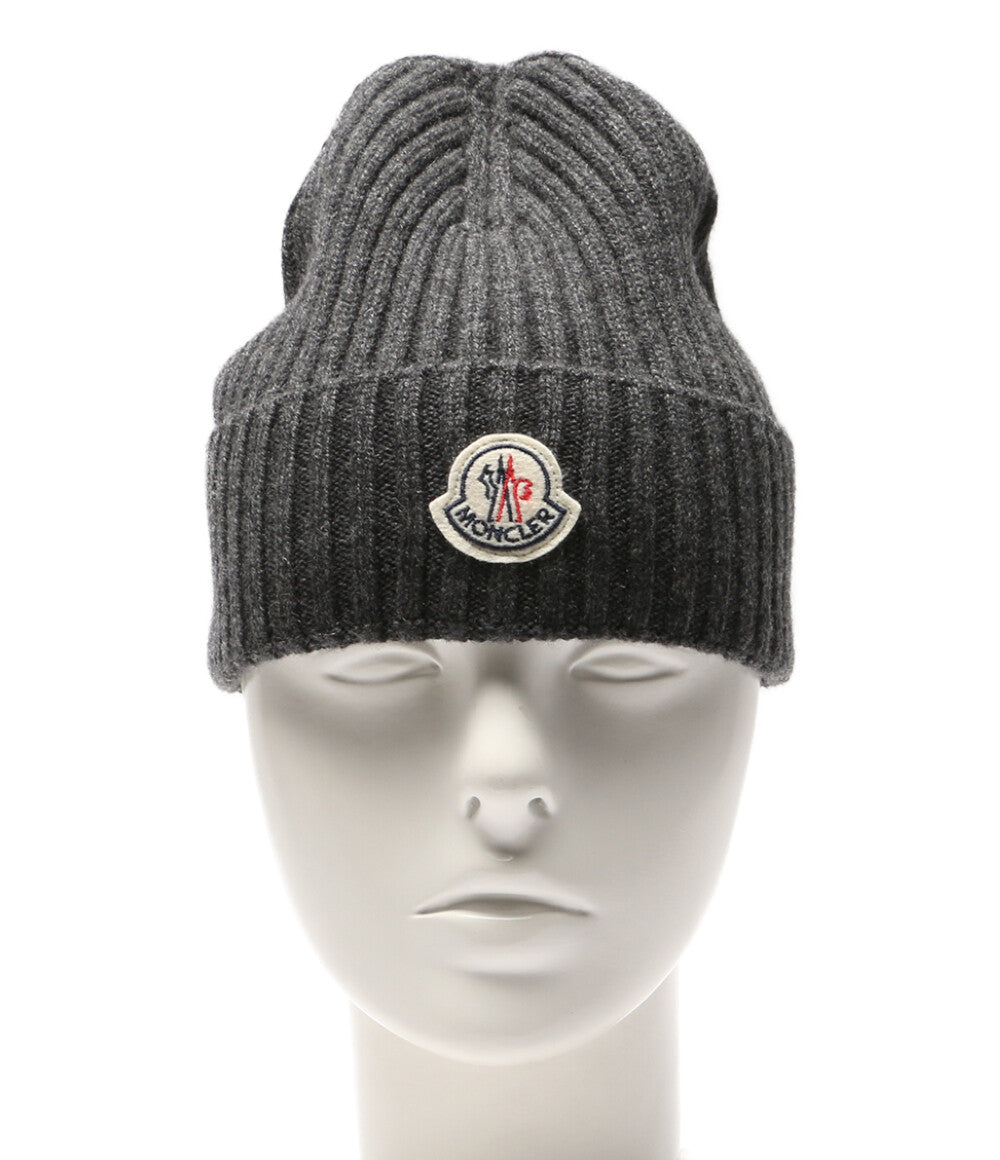 モンクレール 美品 ニット帽 D2 091 グレー カシミヤ100％ メンズ MONCLER