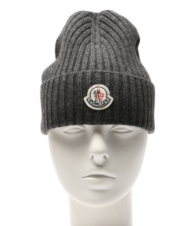 モンクレール 美品 ニット帽 D2 091 グレー カシミヤ100％ メンズ MONCLER