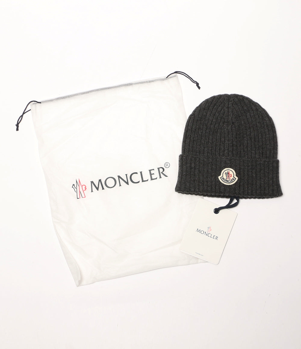 モンクレール 美品 ニット帽 D2 091 グレー カシミヤ100％ メンズ MONCLER