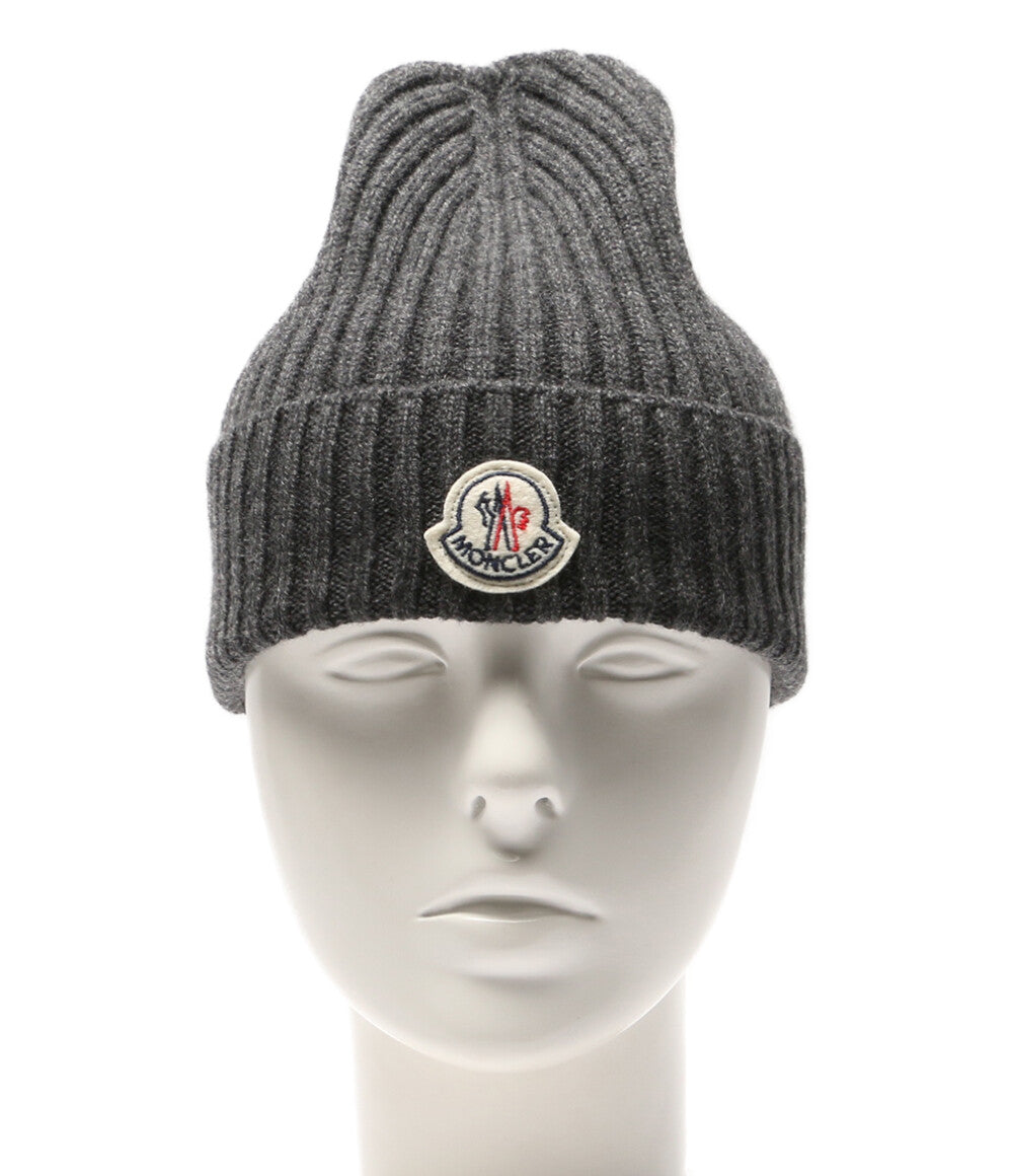 モンクレール 美品 ニット帽 D2 091 グレー カシミヤ100％ メンズ MONCLER