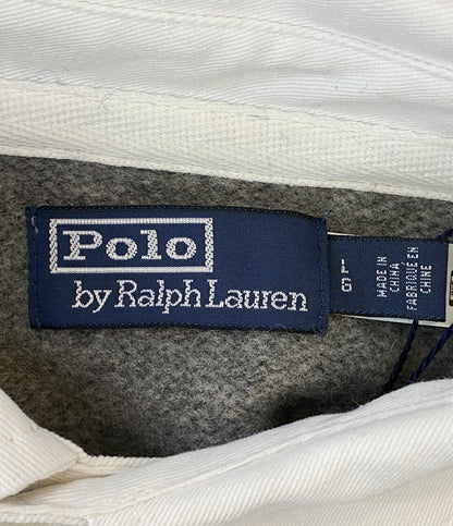 ポロ・ラルフローレン 長袖ポロシャツ ラガーシャツ カシミヤ混 ボーダー メンズ SIZE L POLO RALPH LAUREN