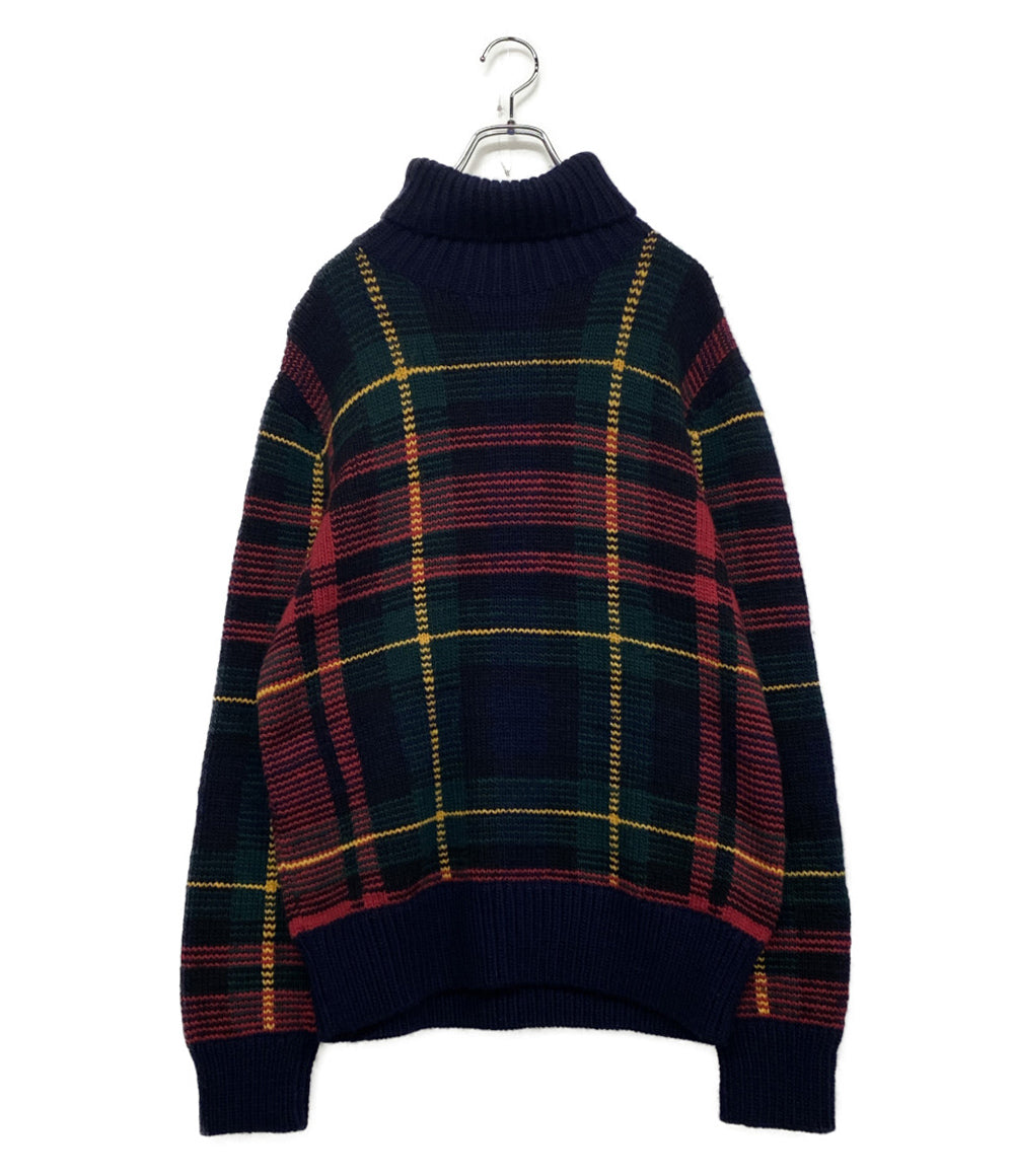 ポロ・ラルフローレン 美品 ニット ハイネック チェック 柄 MANOS.US メンズ SIZE M POLO RALPH LAUREN