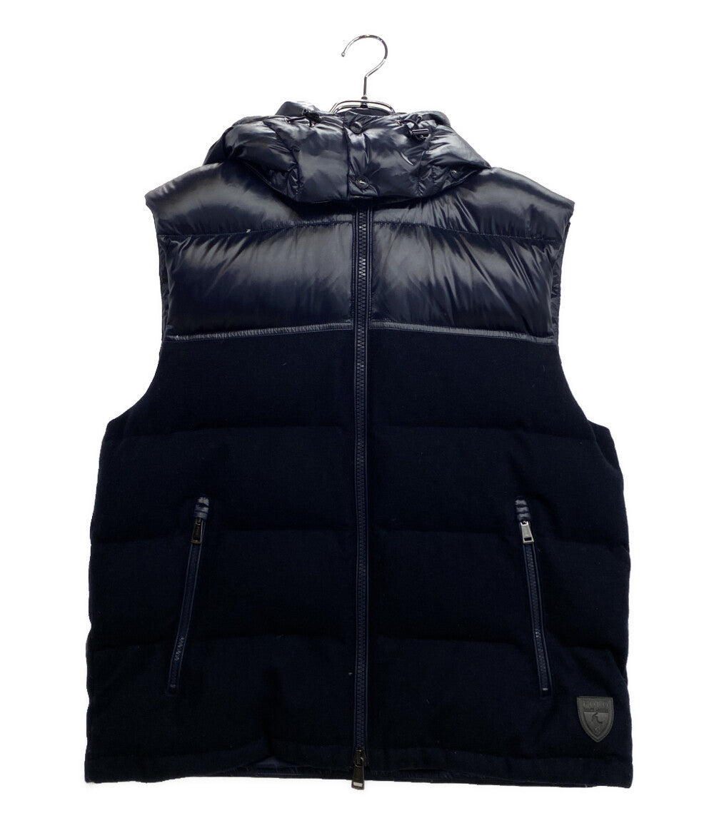 POLO RALPH LAUREN ダウンベスト ウール×ナイロン フード付 ネイビー メンズ SIZE L ポロ・ラルフローレン