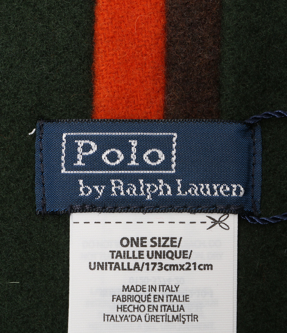 POLO RALPH LAUREN クレストストライプド ウール マフラー メンズ SIZE ONE SIZE ポロ・ラルフローレン