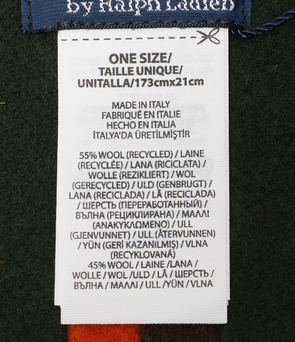 POLO RALPH LAUREN クレストストライプド ウール マフラー メンズ SIZE ONE SIZE ポロ・ラルフローレン