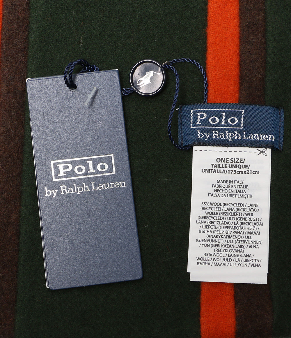 POLO RALPH LAUREN クレストストライプド ウール マフラー メンズ SIZE ONE SIZE ポロ・ラルフローレン