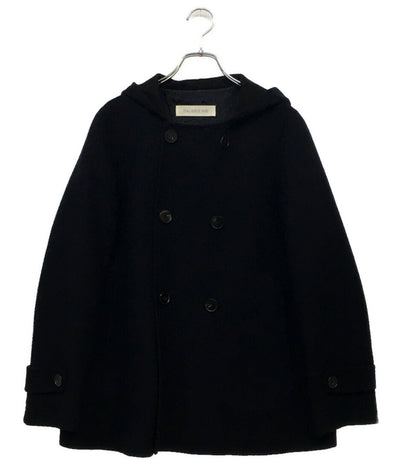 GALERIE VIE ピーコート ダブルフェイス ネイビー フーディー 100％カシミヤ レディース SIZE 1 ギャルリーヴィー
