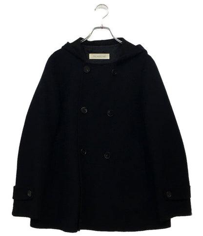 GALERIE VIE ピーコート ダブルフェイス ネイビー フーディー 100％カシミヤ レディース SIZE 1 ギャルリーヴィー