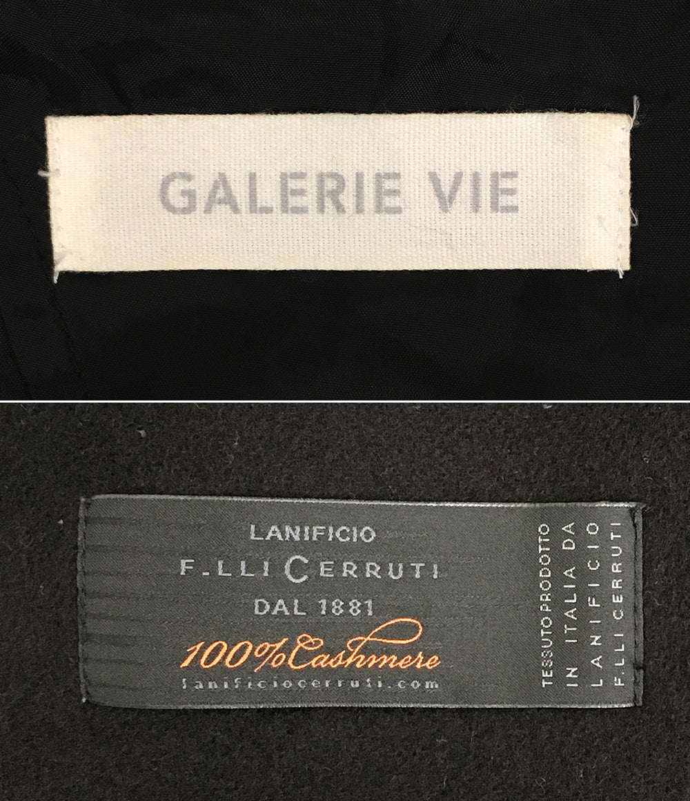 GALERIE VIE ピーコート ダブルフェイス ネイビー フーディー 100％カシミヤ レディース SIZE 1 ギャルリーヴィー