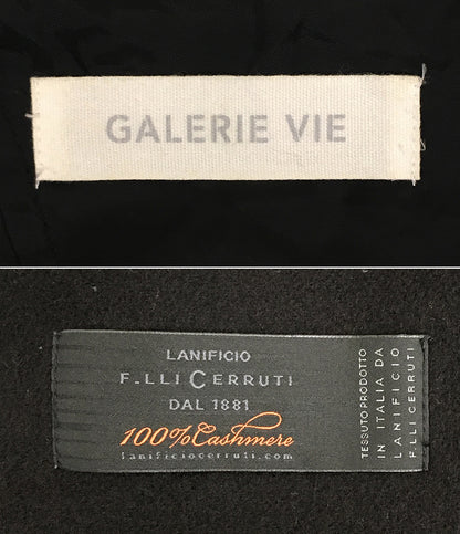 GALERIE VIE ピーコート ダブルフェイス ネイビー フーディー 100％カシミヤ レディース SIZE 1 ギャルリーヴィー