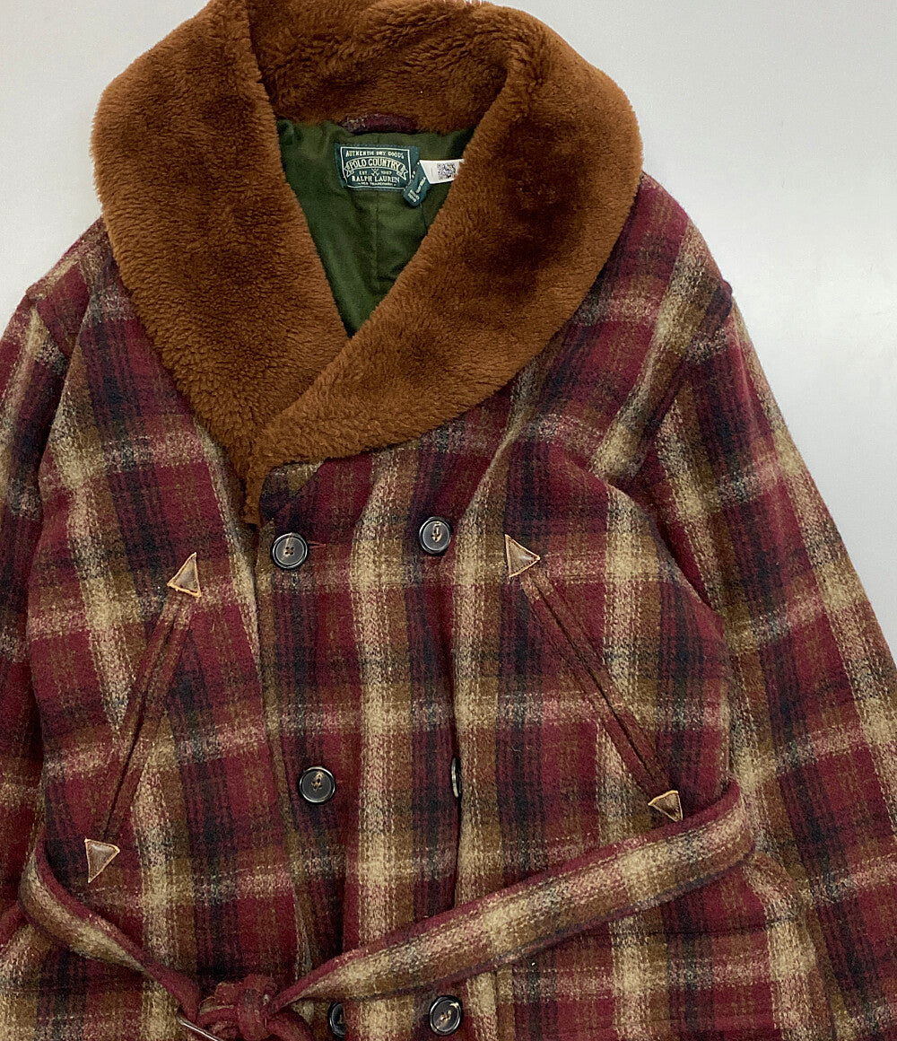 美品 POLO COUNTRY ポロカントリー ラルフローレン ピーコート チェック ボア 2024 メンズ SIZE L