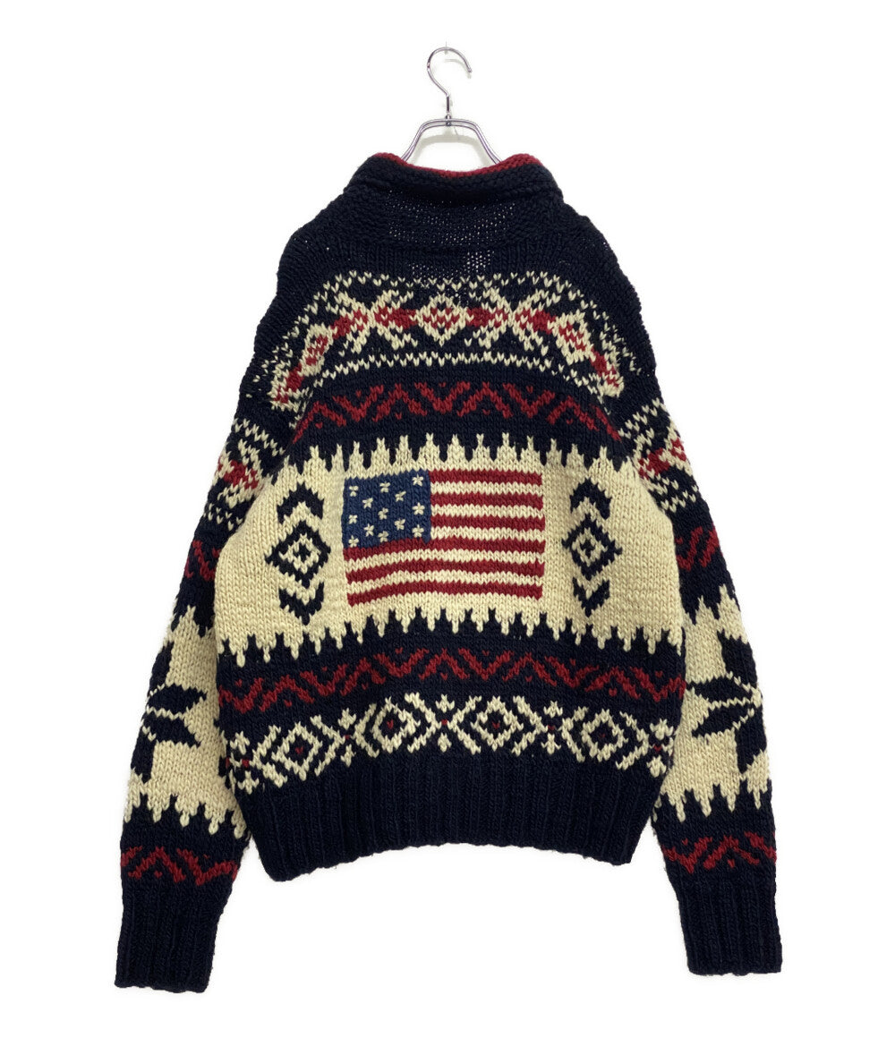 POLO RALPH LAUREN セーター ノルディック柄 フルジップ カウチン メンズ SIZE M ポロ・ラルフローレン