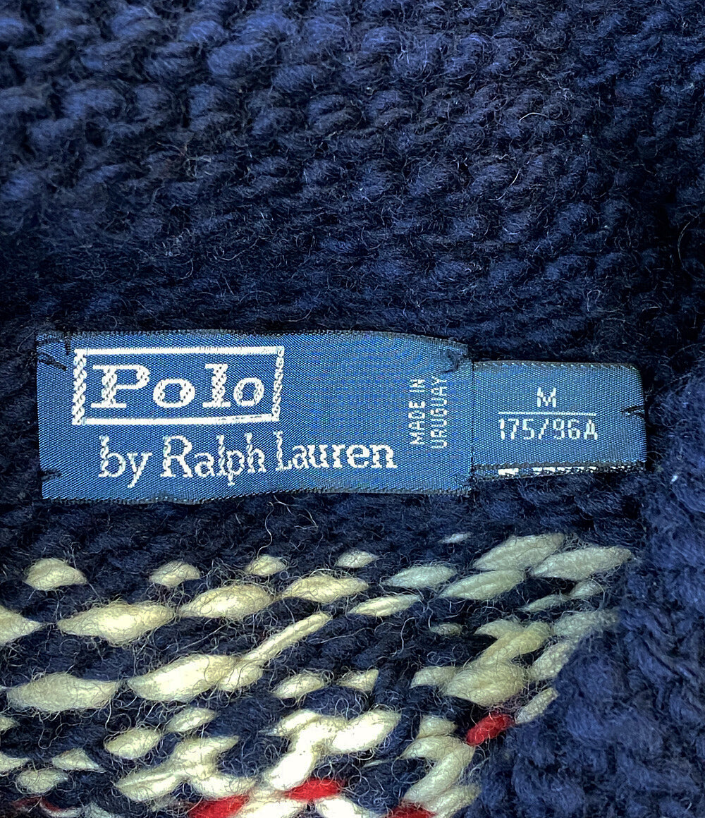 POLO RALPH LAUREN セーター ノルディック柄 フルジップ カウチン メンズ SIZE M ポロ・ラルフローレン