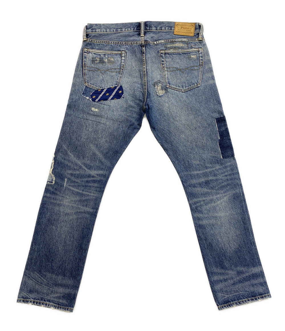 POLO RALPH LAUREN デニムパンツ VARICK SLIM STRAIGHT ディストレスト メンズ SIZE 34 ポロ・ラルフローレン