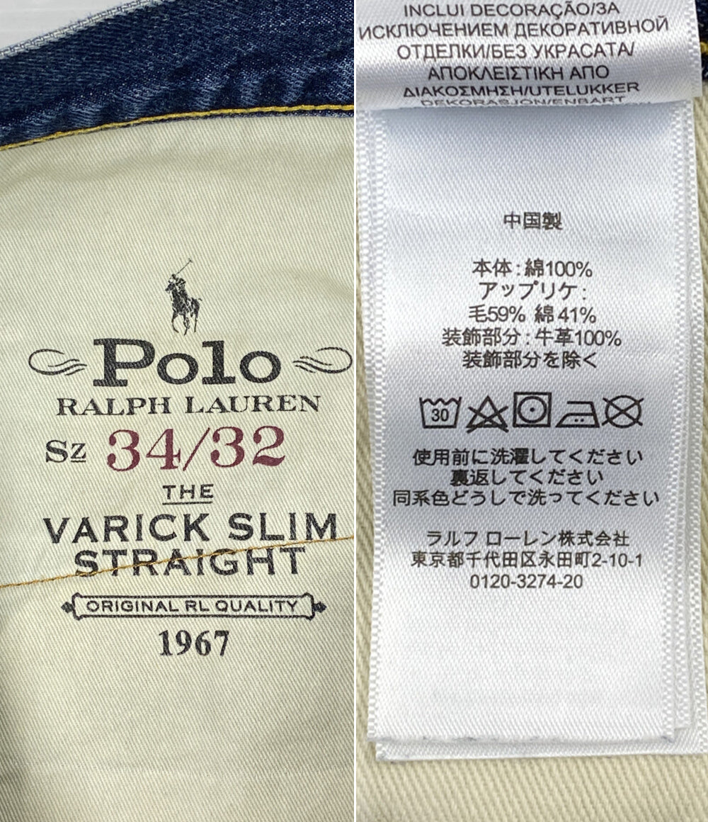 POLO RALPH LAUREN デニムパンツ VARICK SLIM STRAIGHT ディストレスト メンズ SIZE 34 ポロ・ラルフローレン
