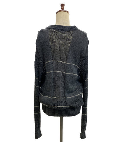 イッセイミヤケフェット 長袖ニット かぎ編み 切替 IF52FF045 レディース SIZE 03 ISSEY MIYAKE FETE