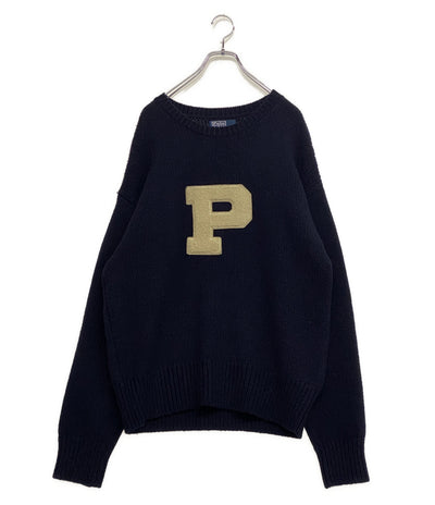 POLO RALPH LAUREN ニット ウール レターマン メンズ SIZE Ｍ ポロ・ラルフローレン