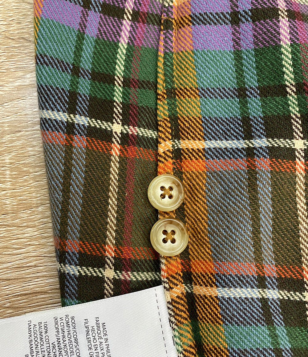 美品 RALPH LAUREN 長袖シャツ ネル チェック パープル メンズ SIZE L ラルフローレン