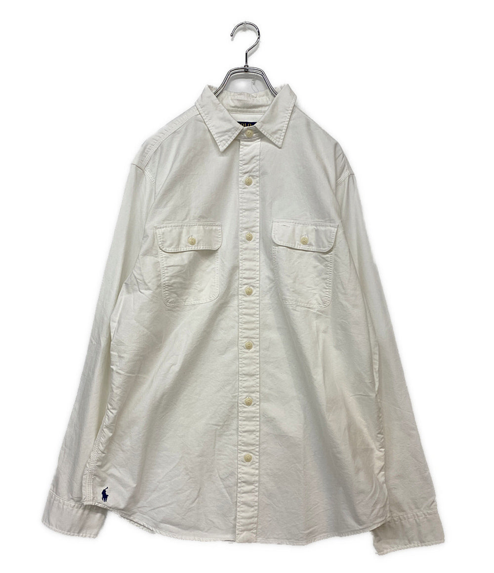 POLO RALPH LAUREN 長袖シャツ CLASSIC FIT ワーク ホワイト チンスト メンズ SIZE L ポロ・ラルフローレン