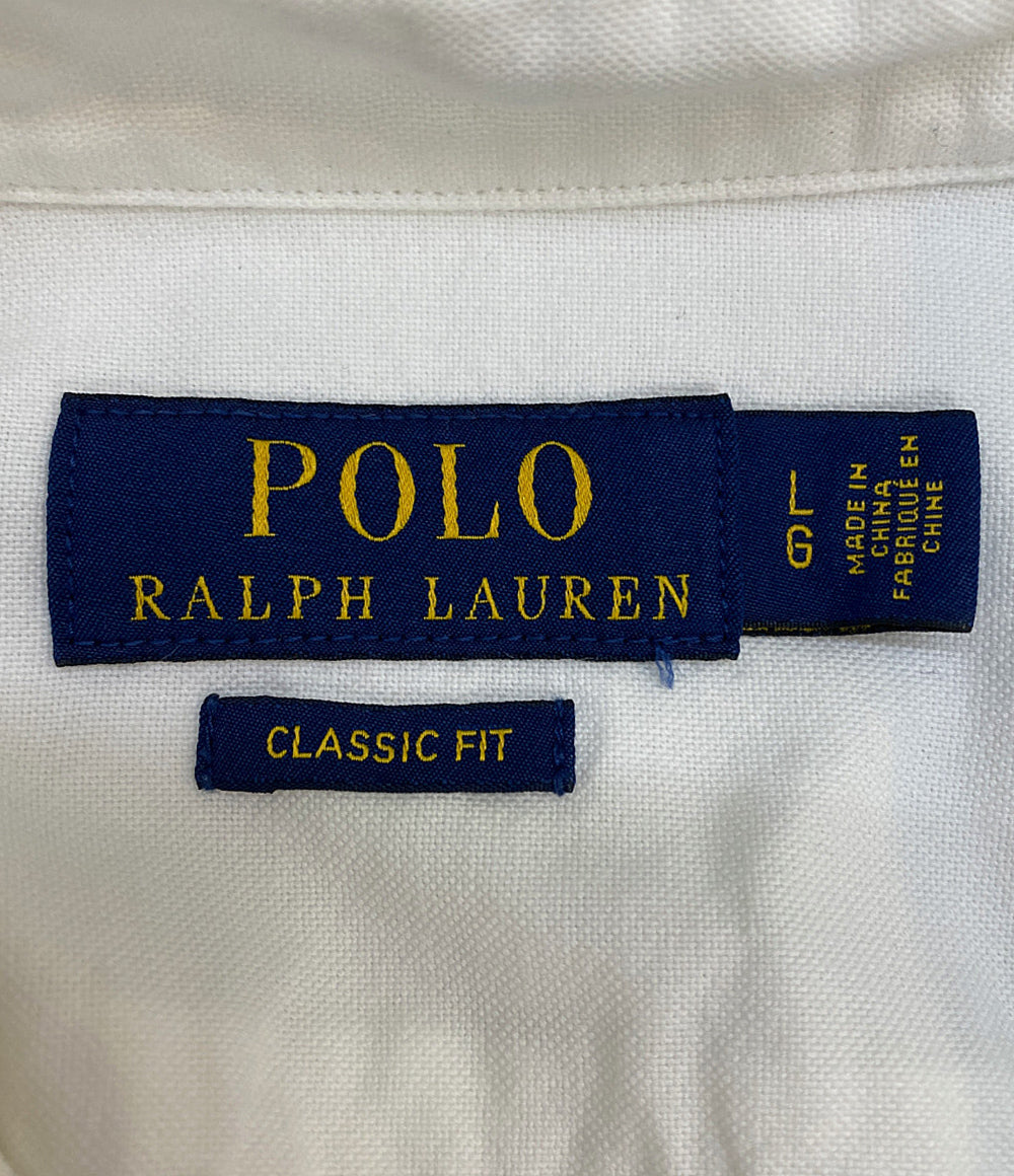 POLO RALPH LAUREN 長袖シャツ CLASSIC FIT ワーク ホワイト チンスト メンズ SIZE L ポロ・ラルフローレン