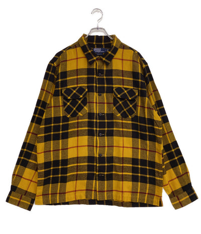 美品 POLO by RALPH LAUREN 長袖シャツ オープンカラー チェック ボックスシルエット メンズ SIZE L ポロバイラルフローレン