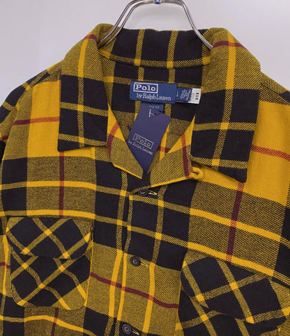 美品 POLO by RALPH LAUREN 長袖シャツ オープンカラー チェック ボックスシルエット メンズ SIZE L ポロバイラルフローレン