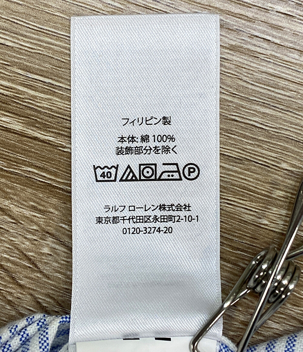美品 POLO RALPH LAUREN 長袖シャツ THE BIG FIT ストライプ ブルー メンズ SIZE L ポロ・ラルフローレン
