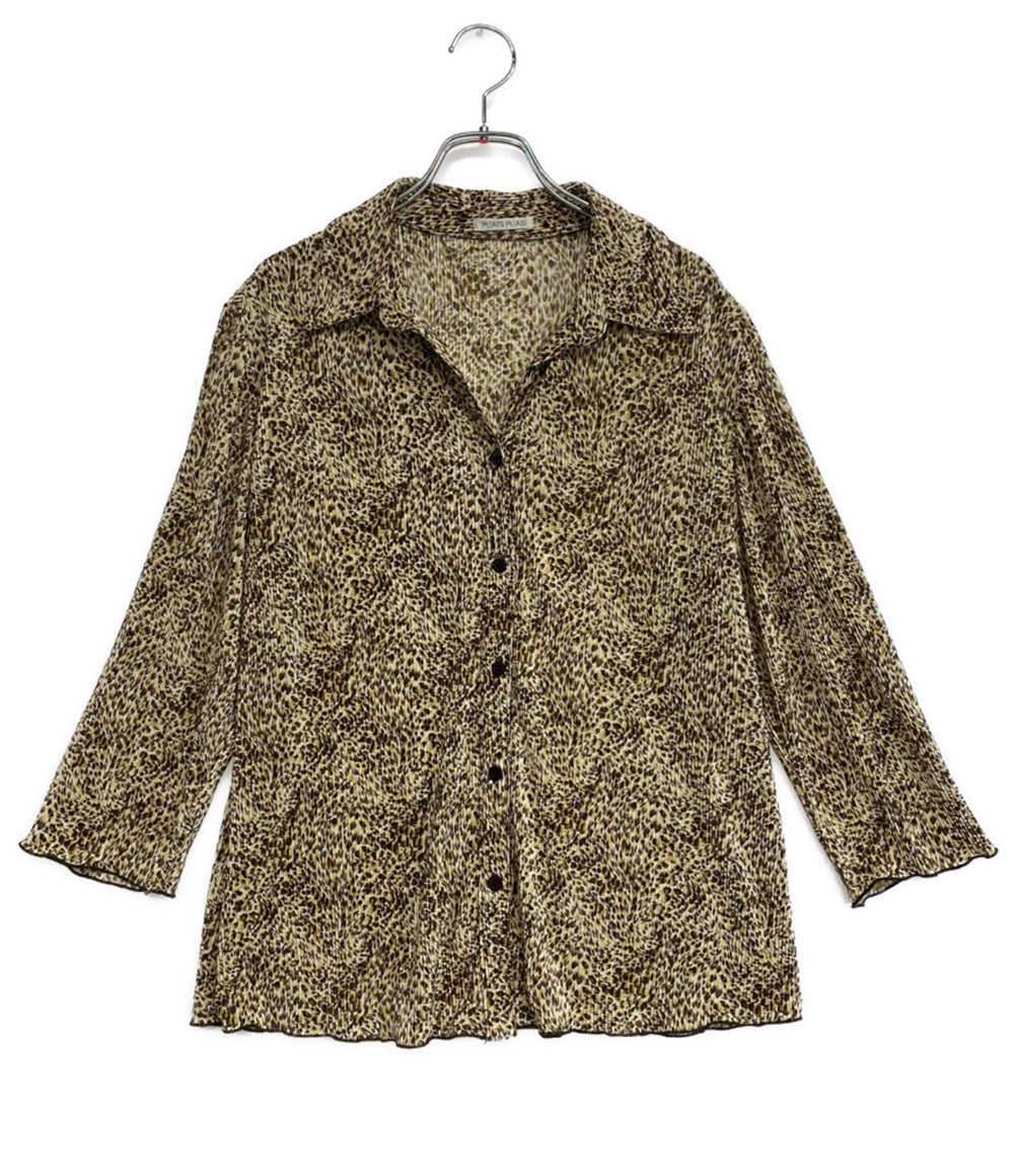 プリーツプリーズ プリーツ長袖シャツ 総柄 レディース SIZE 3 PLEATS PLEASE
