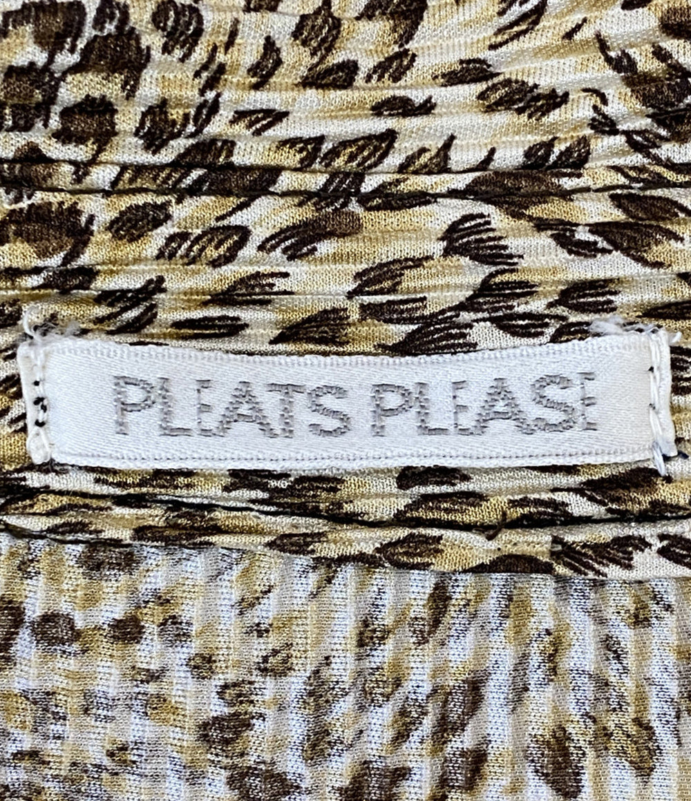 プリーツプリーズ プリーツ長袖シャツ 総柄 レディース SIZE 3 PLEATS PLEASE