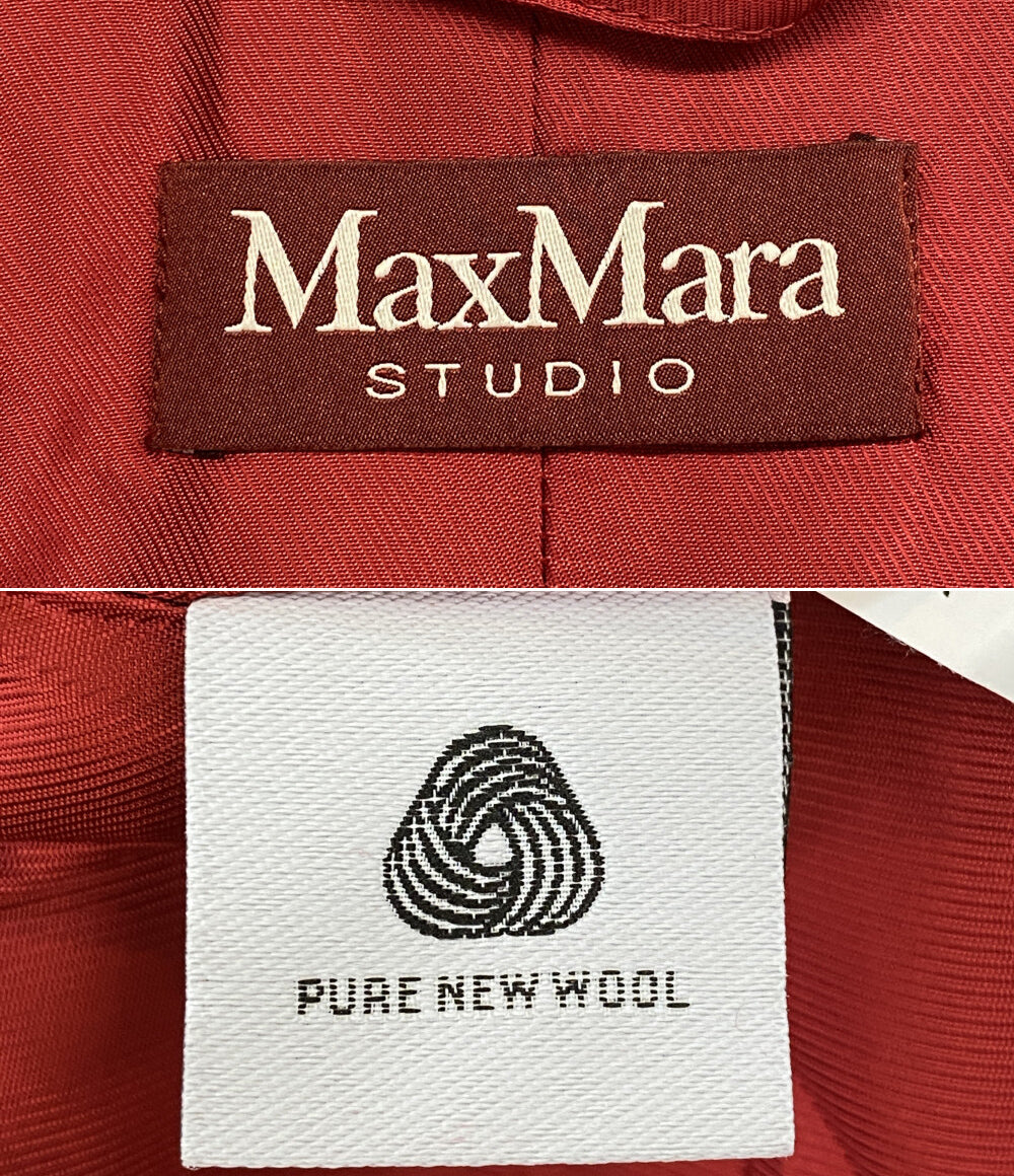 MAX MARA レッド ウールコート レディース SIZE 42 マックスマーラ