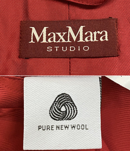 MAX MARA レッド ウールコート レディース SIZE 42 マックスマーラ