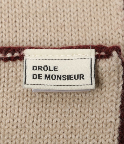 Drole de Monsieur ストール バイカラー ロゴ メリノ混 メンズ ドロールドムッシュ