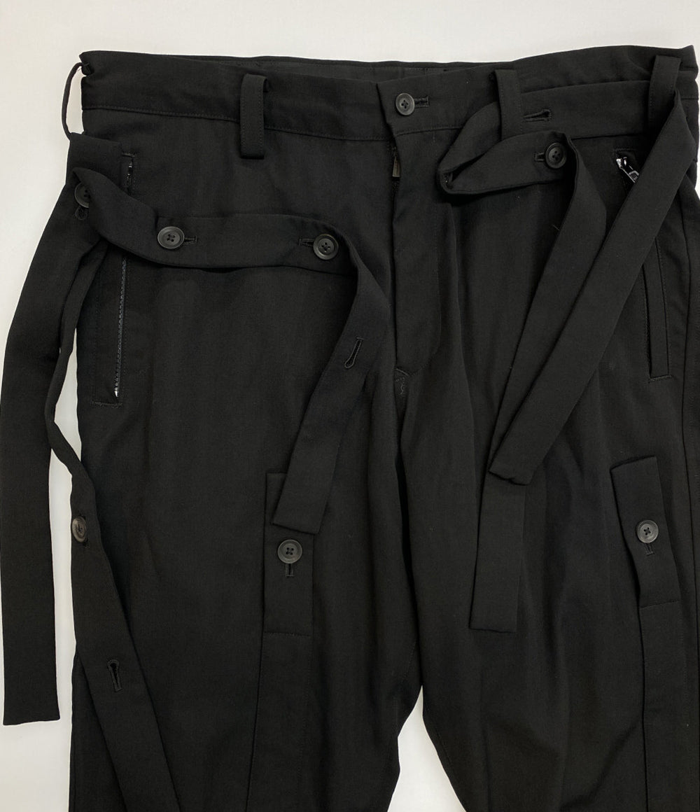 YOHJI YAMAMOTO POUR HOMME テープアレンジウールギャバジンパンツ 20ss HN-P54-100 メンズ SIZE 2 ヨウジヤマモトプールオム