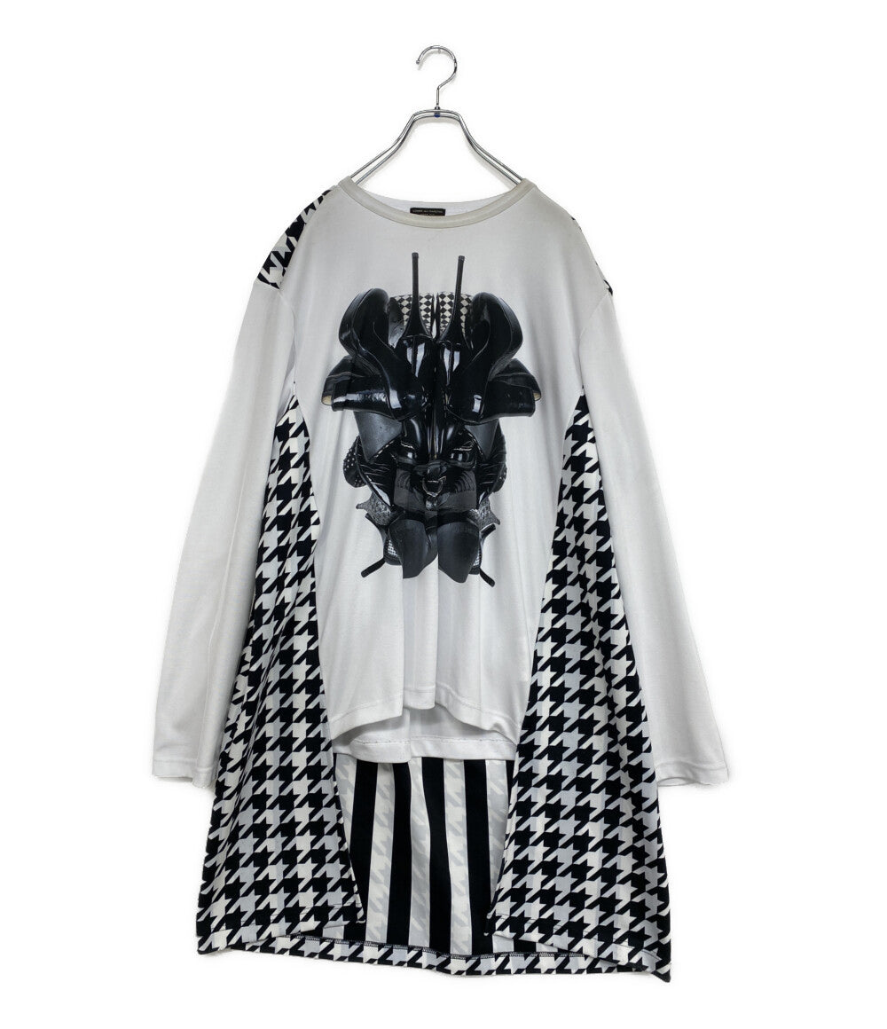 COMME des GARCONS HOMME PLUS 千鳥柄ドッキングロングカットソー 21AW メンズ SIZE XL コムデギャルソンオムプリュス
