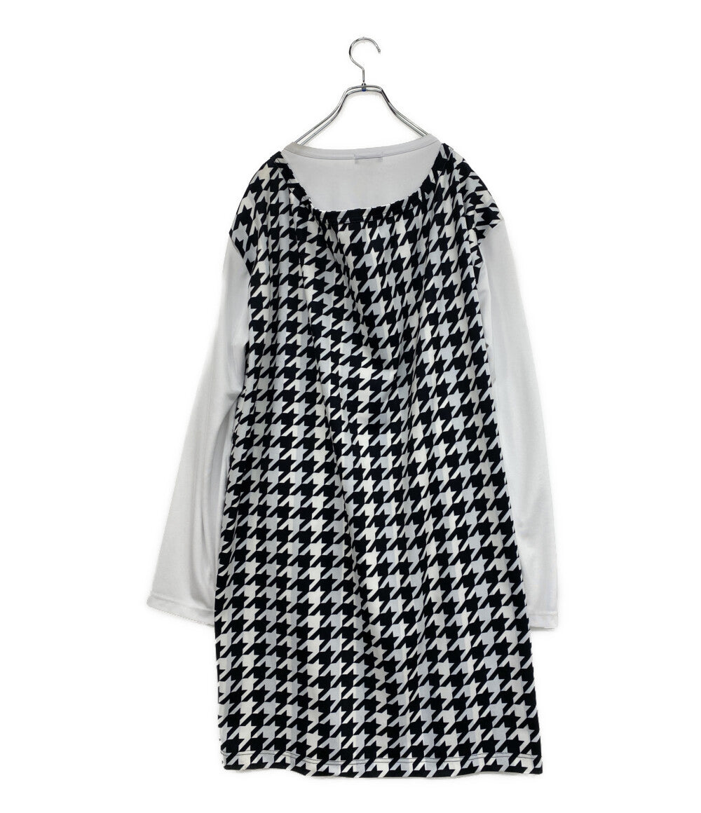 COMME des GARCONS HOMME PLUS 千鳥柄ドッキングロングカットソー 21AW メンズ SIZE XL コムデギャルソンオムプリュス
