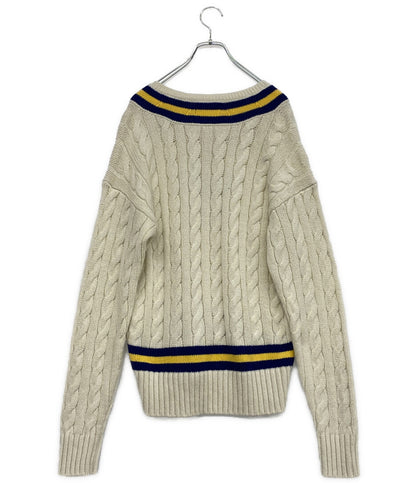 美品 POLO RALPH LAUREN ニット エンブロイダリー コットンブレンド クリケット メンズ SIZE M ポロ・ラルフローレン