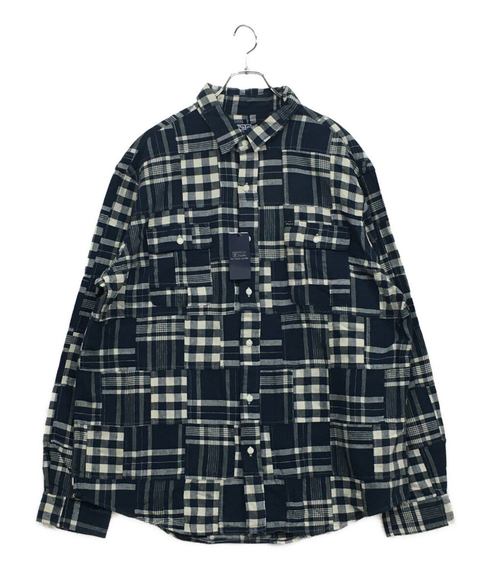 美品 RALPH LAUREN 長袖シャツ パッチワーク チェック CLASSIC FIT メンズ SIZE XXL ラルフローレン
