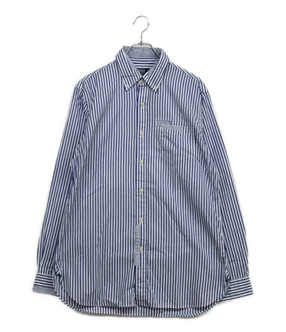美品 RALPH LAUREN 長袖シャツ ストライプ ボタンダウン メンズ SIZE M ラルフローレン