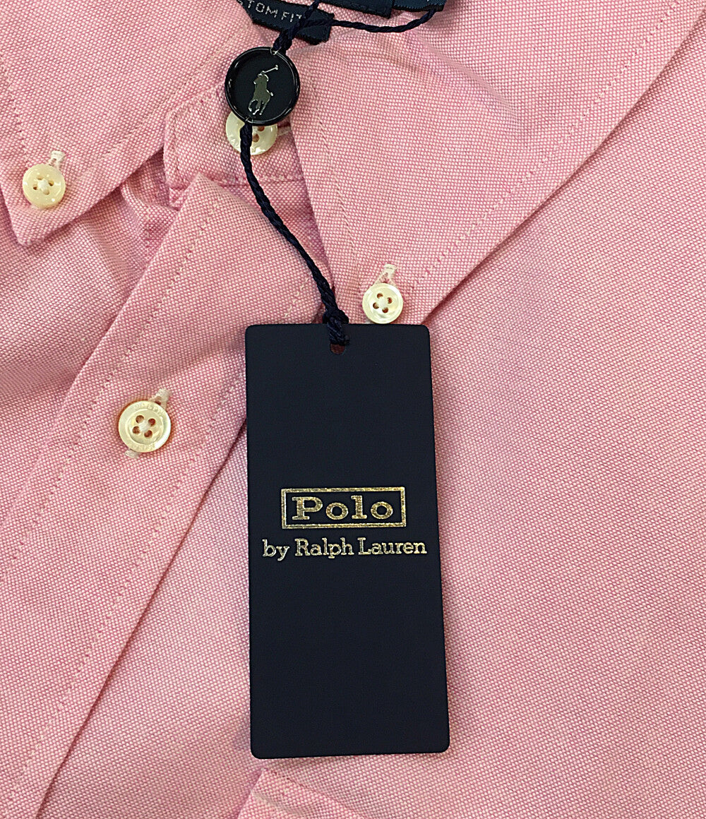 美品 POLO RALPH LAUREN 長袖シャツ BD オックスフォード ピンク ワンポケ 袖ポニー メンズ SIZE L ポロ・ラルフローレン