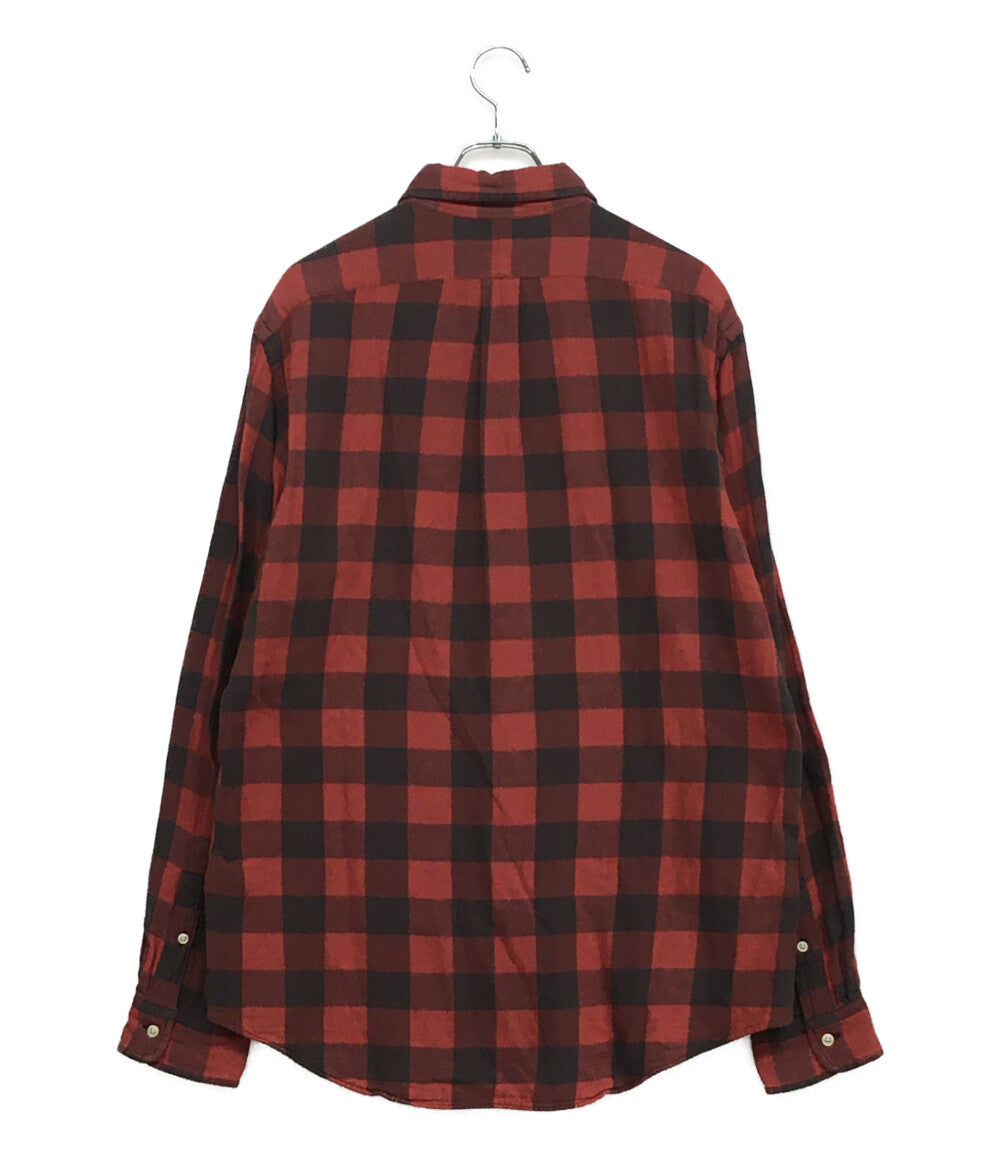 POLO RALPH LAUREN 長袖シャツ CLASSIC FIT INDIGO ブロック ダブルフェイス RED メンズ SIZE L ポロ・ラルフローレン