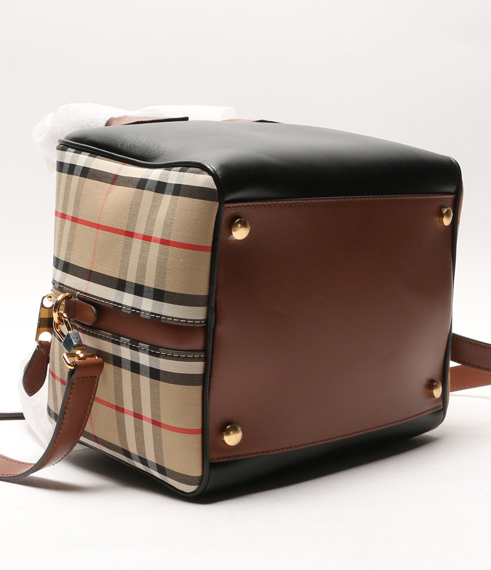 美品 BURBERRY 2WAY ショルダーバッグ CUBE レディース バーバリー