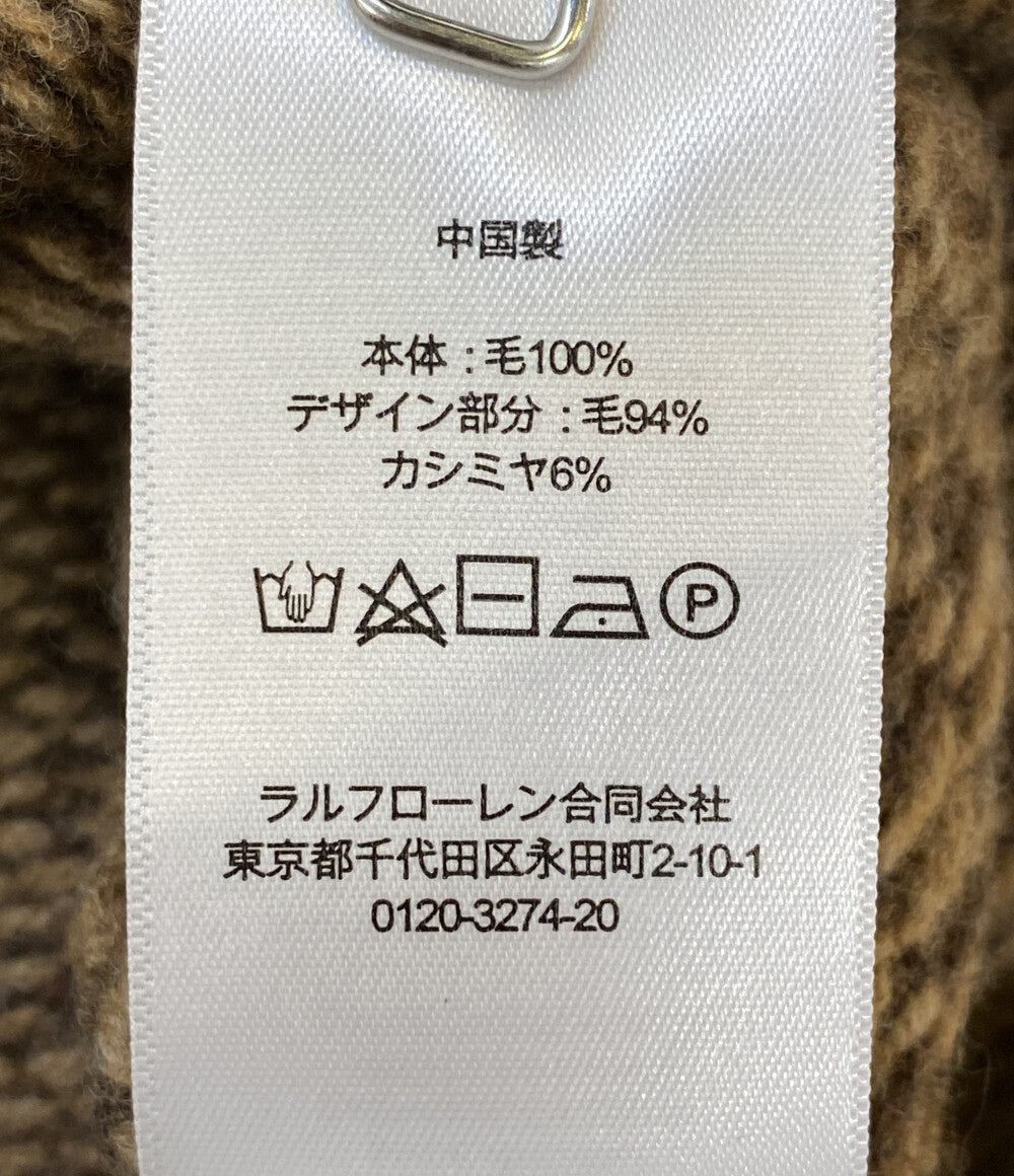 RALPH LAUREN ニット カシミア混 Vネック チルデン ブラウン 柄 メンズ SIZE L ラルフローレン