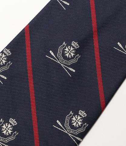 美品 POLO RALPH LAUREN ネクタイ ストライプド シルク レップ クラブ ネイビー メンズ ポロ・ラルフローレン