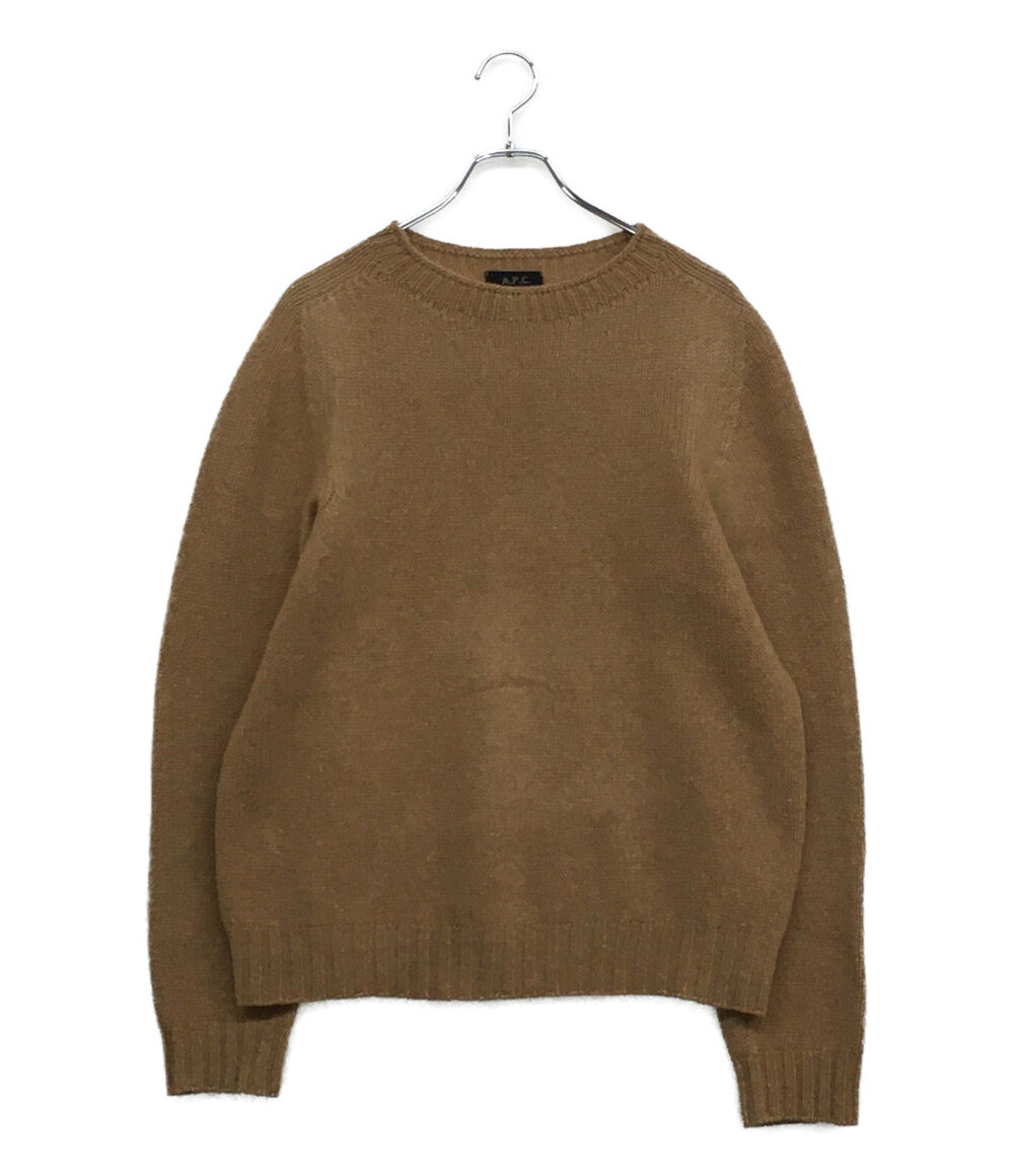A.P.C. ニット 古着 90s イタリア製 ライトブラウン ウール100 メンズ SIZE 2 アーペーセー