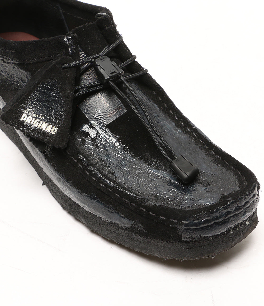 美品 Clarks × POLIQUANT ポリクアント モカシン ワラビー Wallabee Black Suede 11826 メンズ SIZE UK 8 クラークス