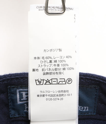 美品 POLO RALPH LAUREN アップリケド ウール ボール キャップ メンズ SIZE ONE SIZE ポロ・ラルフローレン