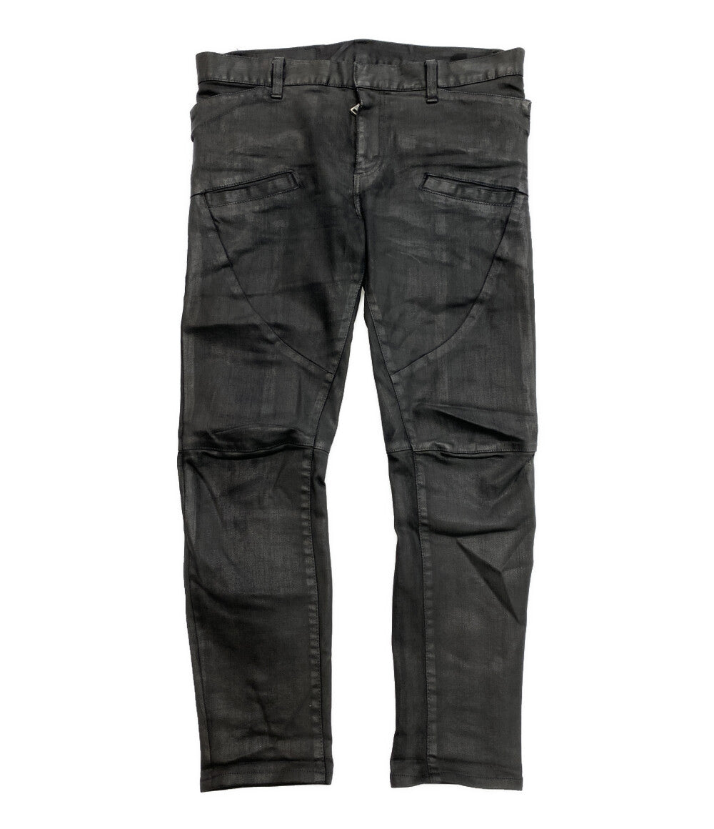 BALMAIN パンツ コーティング ブラック T548 B363 メンズ SIZE 32 バルマン