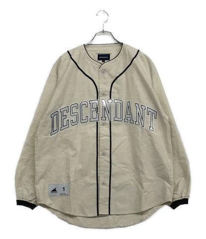 美品 DESCENDANT ベースボールシャツ ベージュ コットン メンズ SIZE 1 ディセンダント
