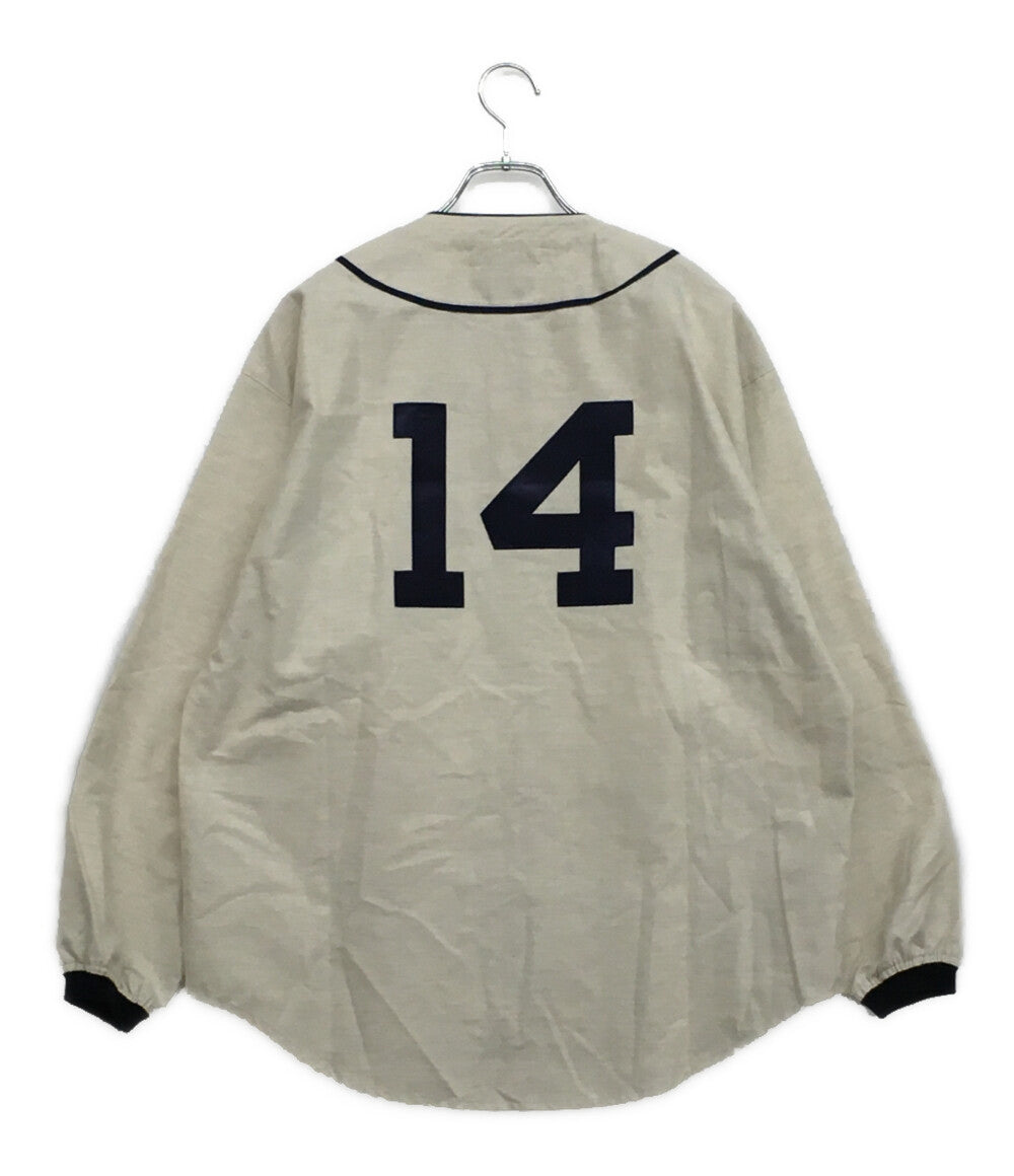 美品 DESCENDANT ベースボールシャツ ベージュ コットン メンズ SIZE 1 ディセンダント